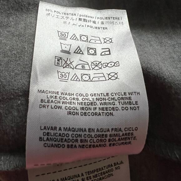 GUESS Metallic Front Logo Tank Top Sz LG Gray Jersey Scoop Neck Sleeveless - Picture 7 of 8